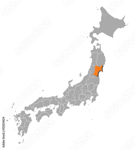 Map - Japan, Miyagi