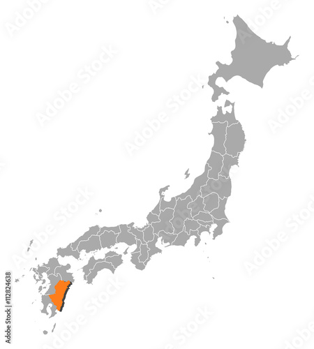 Map - Japan, Miyazaki