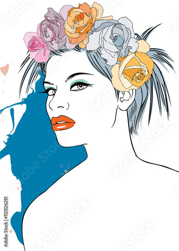 girl with flowers