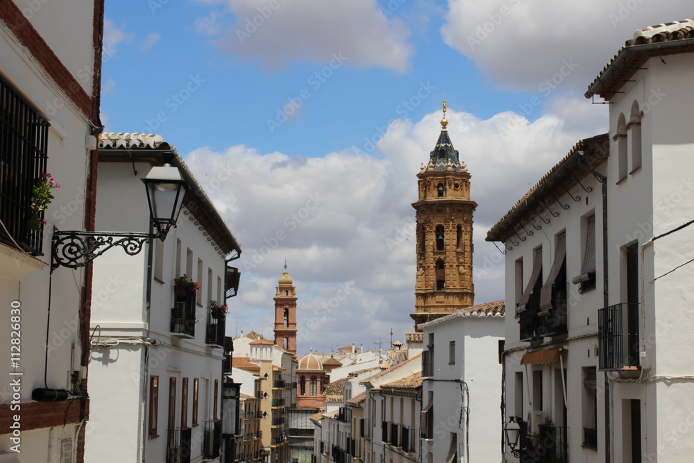 Típica calle andaluza en Antequera, Málaga