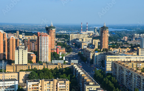 Kiev city day view, panorama Kiev, Ukraine