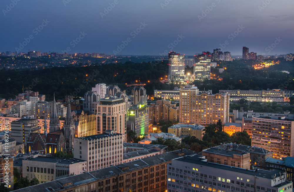 Fototapeta premium Night Kiev city view