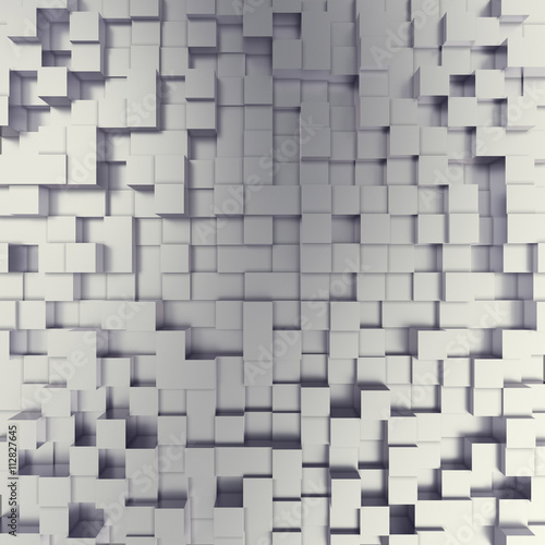 abstract white metallic cubes background. 3d illustration