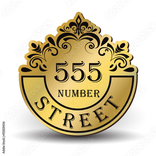 Gold vintage styled house nameplate