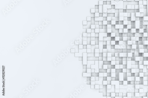 Rectangular cubes abstract bacgkround. 3d illustration