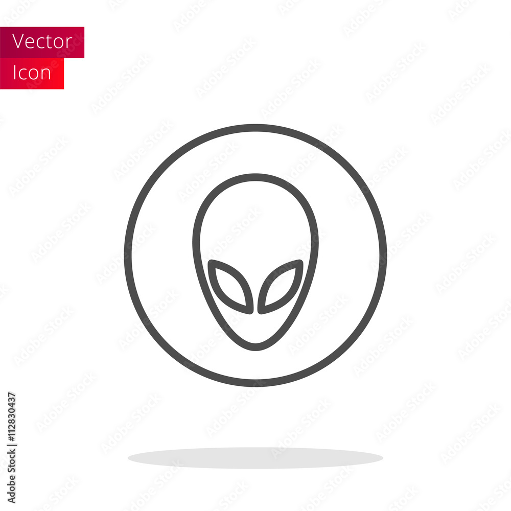 Alien Thin Line Icon Alien Thin Line Icon