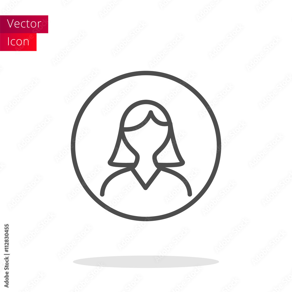 Woman User Thin Line Icon Woman User Thin Line Icon