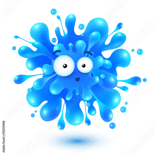 Blue jelly splash vector monster