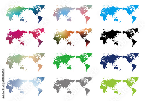 世界地図・カラーバリエーション