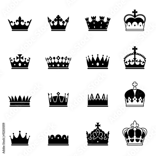 Vector Crown Icons Set