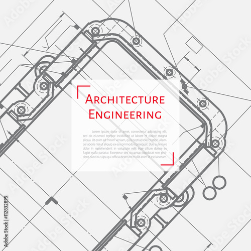 Vector technical blueprint of mechanism