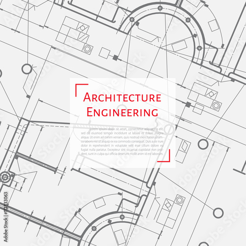 Vector technical blueprint of mechanism