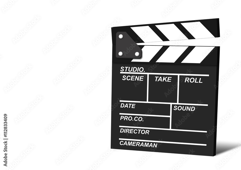 Film Clapboard. Isolated on white.