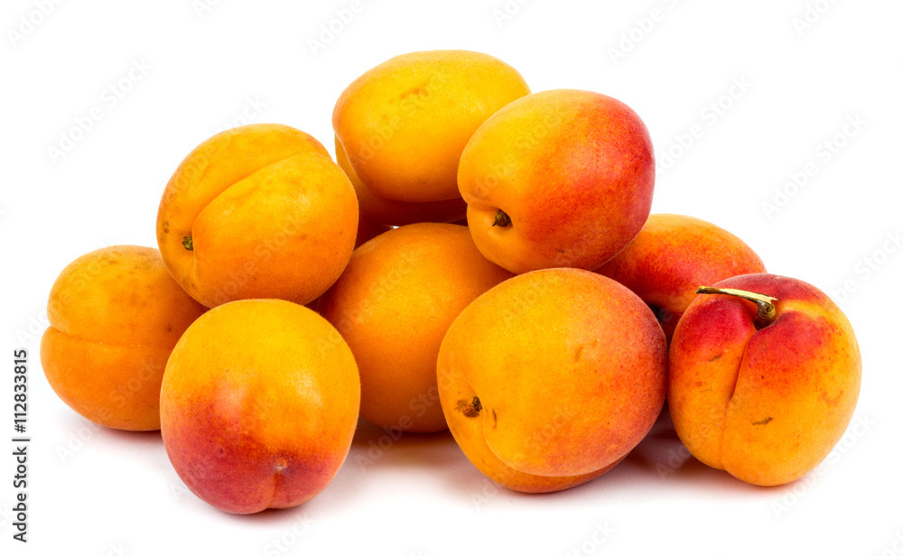 Ripe Apricots Isolated on White Background Ripe Apricots Isolated on White Background