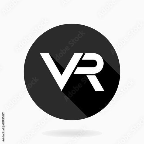 Fine Vector Flat Icon With VR Logo