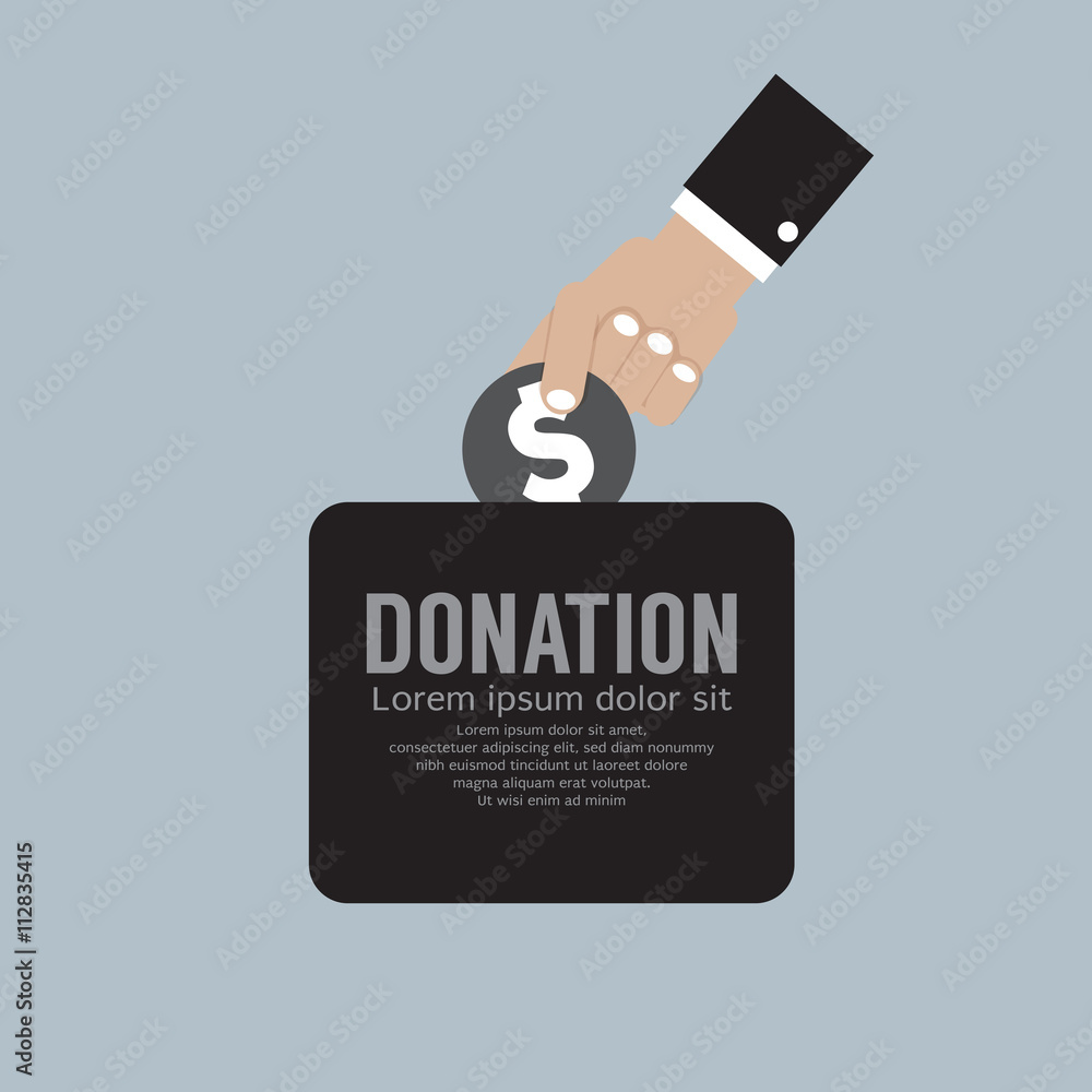 Donate Money To Charity Concept Vector Illustration.