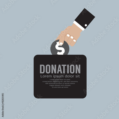 Donate Money To Charity Concept Vector Illustration.