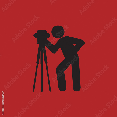 Land Surveyor Black Graphic Symbol Vector Illustration.