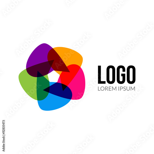Vector Star logo template layout. Abstract colorful star creative sign or icon. Design element.