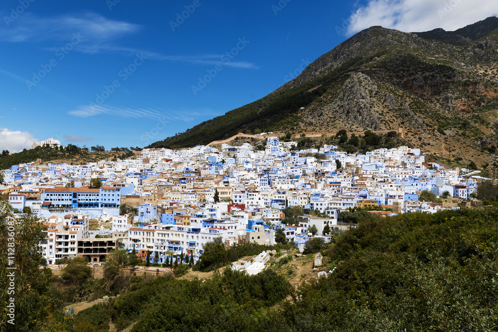 View of the town of Chefchaouen, in Morocco