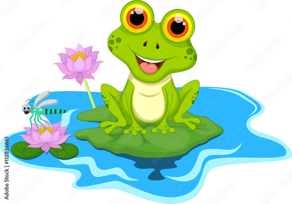 Green frog sitting on a leaf Green frog sitting on a leaf