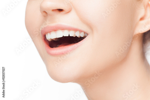 Beautiful and healthy woman smile  close-up