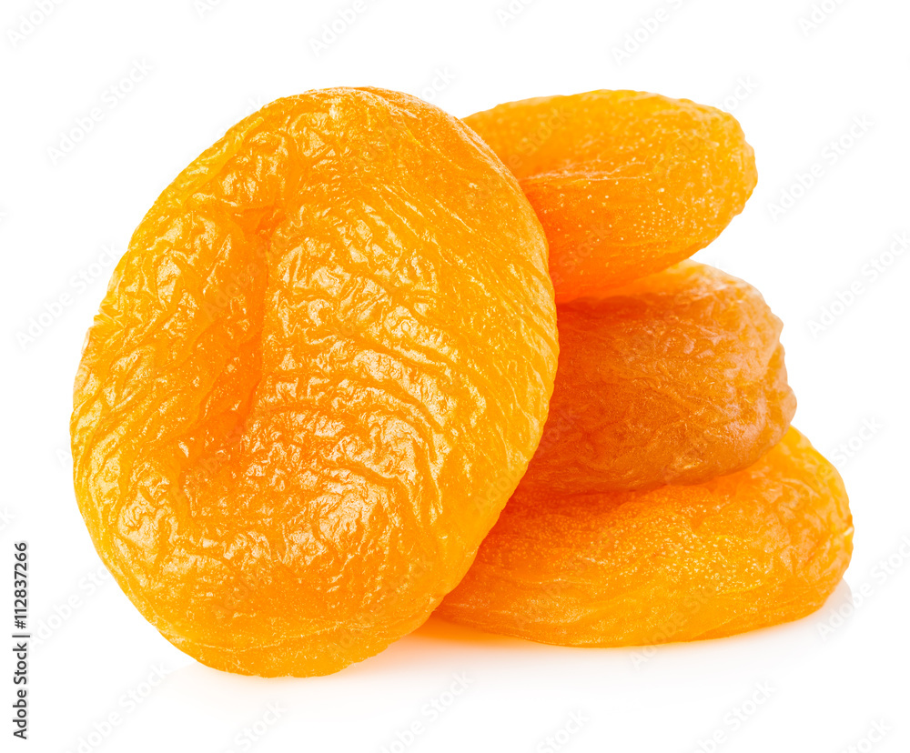 Dried apricots close-up on a white background. Dried apricots close-up on a white background.