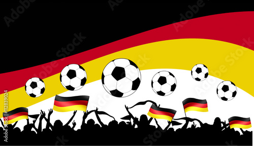 Fußballfans mit Deutscher Flagge