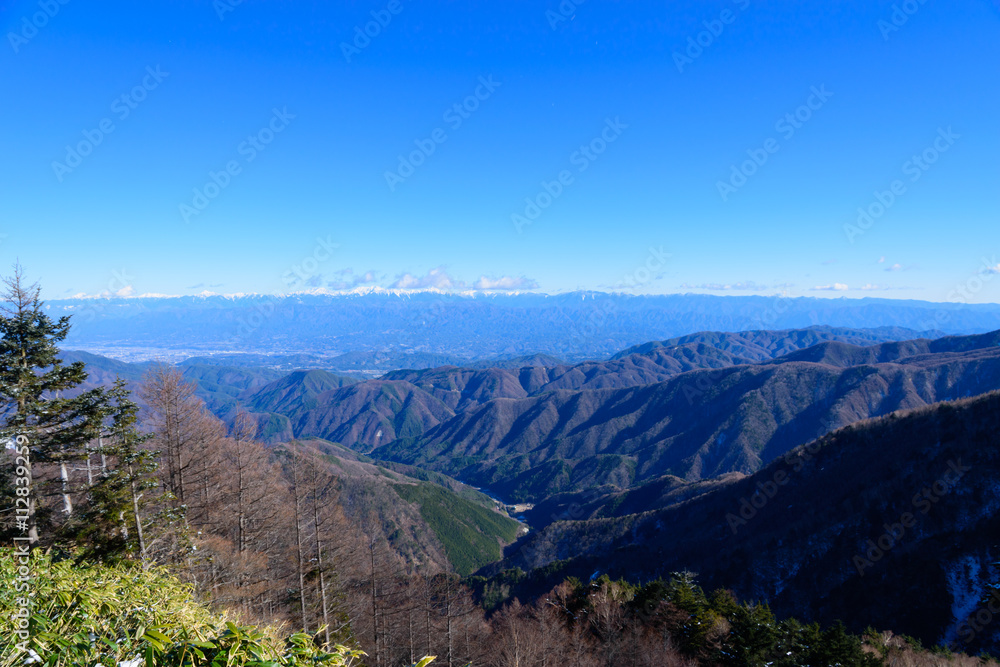 Southern Japan Alps view from Mt.Ena in Nagano and Gifu, Japan