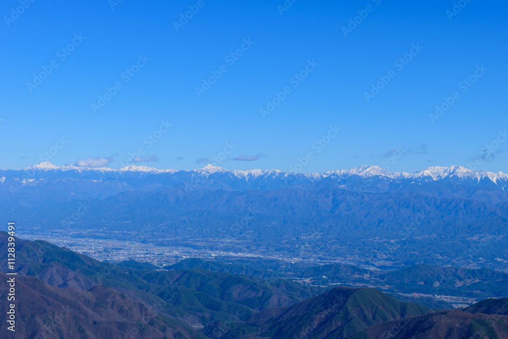 Fototapeta premium Southern Japan Alps view from Mt.Ena in Nagano and Gifu, Japan