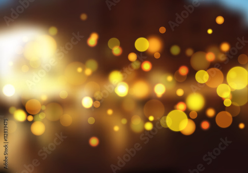 Blurred nature landscape with bokeh lights effect