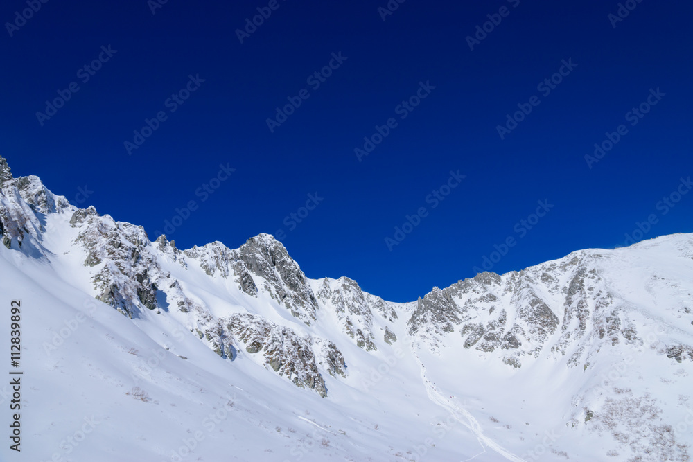Senjojiki cirque at the Central Japan Alps in winter in Nagano, Japan Senjojiki cirque at the Central Japan Alps in winter in Nagano, Japan