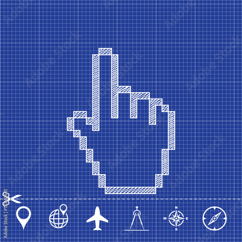 Pixel hand cursors icon