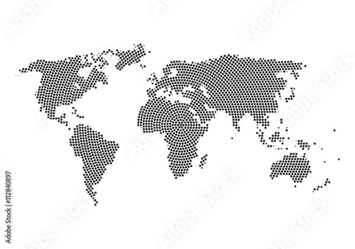 World map with Stars inside. Stars cloud in world map shape design
