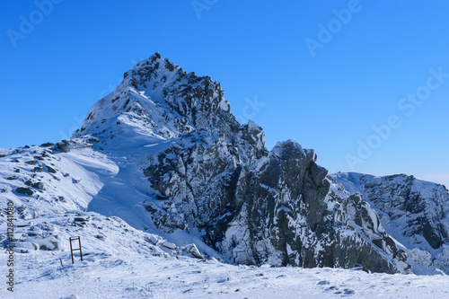 Mt.Hoken at the Central Japan Alps in winter in Nagano, Japan photo