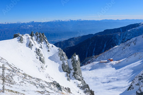 Senjojiki cirque at the Central Japan Alps in winter in Nagano, Japan