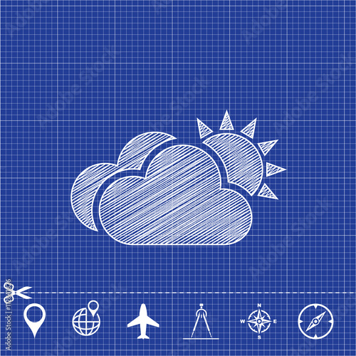 cloud sun meteo icon