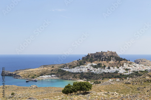 .Город Линдос в Греции на острове Родос