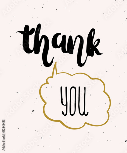 Hand lettering, calligraphy black and gold style banners, labels, signs, prints, posters, the web. Thank you. Vector