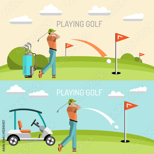Playing game golf