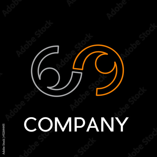 Vector sign abstract friendship infinity, in linear style on bla