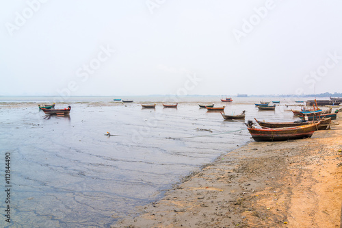 Wallpaper Mural Fisherman boats on the beach Torontodigital.ca