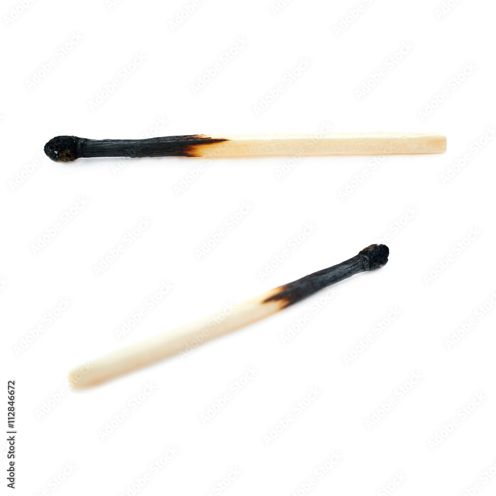 Set of Wooden match isolated over the white background Set of Wooden match isolated over the white background