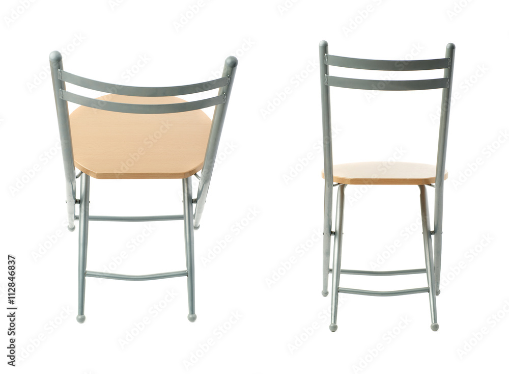 Obraz premium Set of Folding chair over isolated white background
