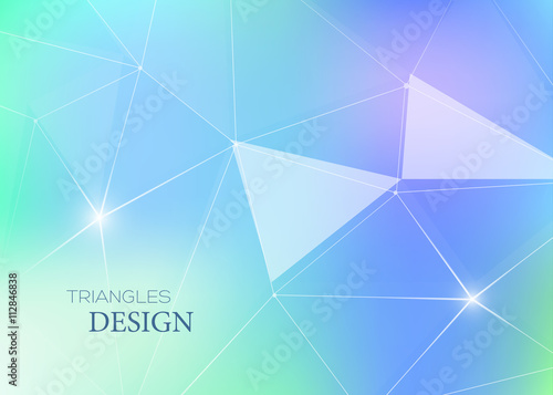 Abstract vector background with triangles and lines  creative business cards