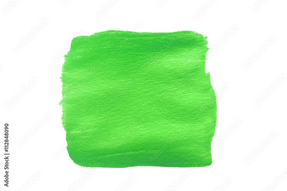 Fototapeta premium green paint smear stroke stain on white background