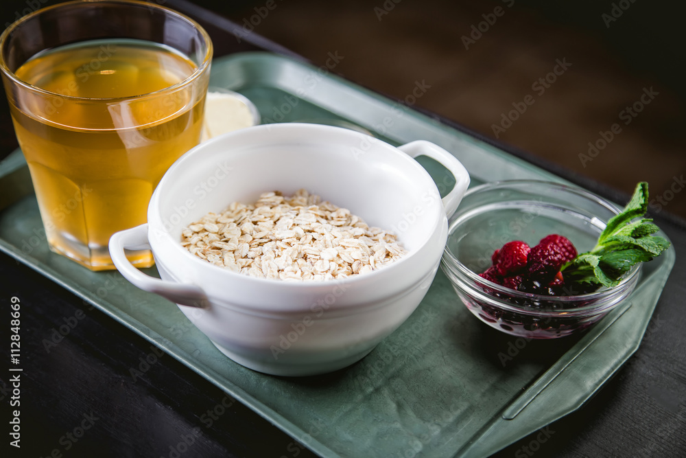 ingredients for oatmeal with berries and honey ingredients for oatmeal with berries and honey