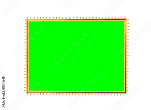 Photography Las Vegas Style Light Bulb Sign Isolated with Chroma Green