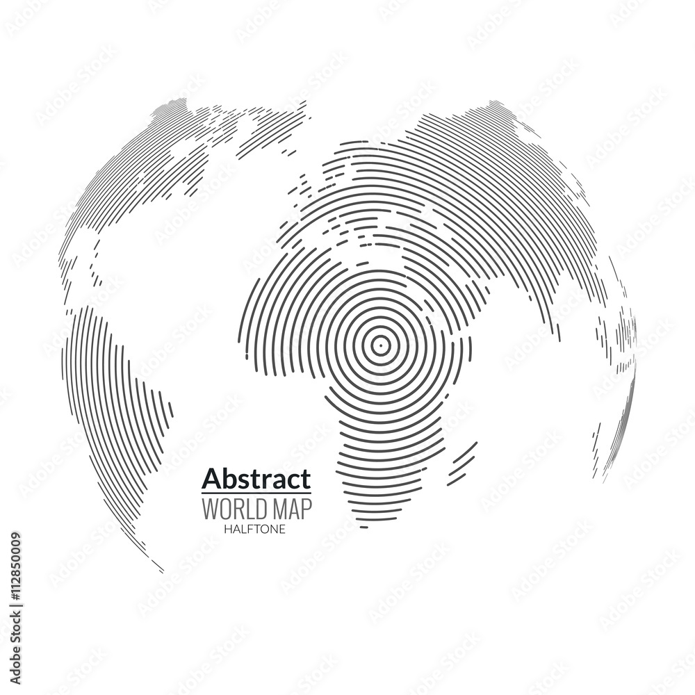 3d abstract world map planet, lines, global halftone concept 3d abstract world map planet, lines, global halftone concept