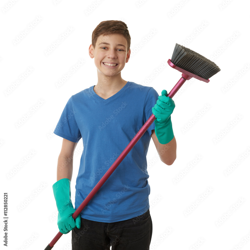 Cute teenager boy over white isolated background Cute teenager boy over white isolated background